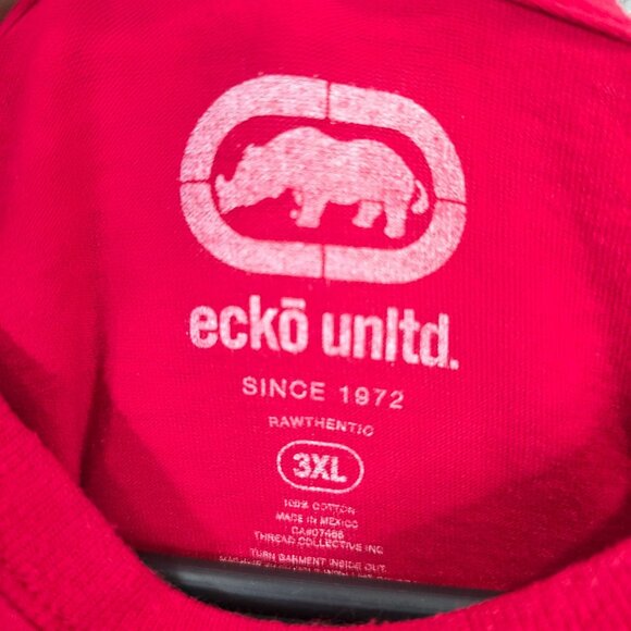 Mens Ecko Unltd. Red Graphic T Shirt Short Sleeve Crew Neck 100% Cotton Size 3XL - Picture 3 of 7